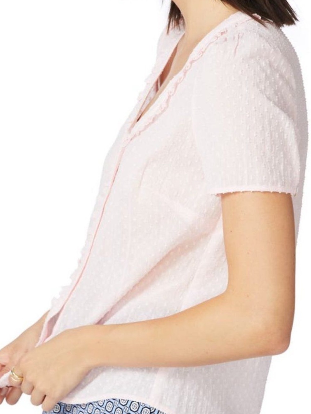 NWT Court & Rowe Milano Estate Blouse in Chambray Pink Size XXS